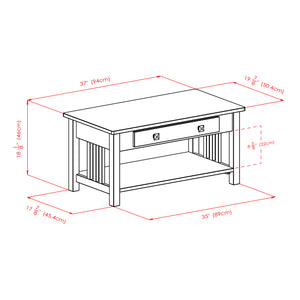 Winsome Wood Stafford Coffee Table In Oyster Gray - Stylish Contemporary Design With Storage Drawer & Shelf Oyster Gray Solid ,Composite Wood 16040-winsome-wood