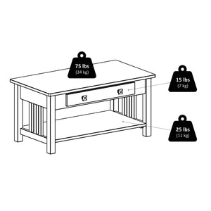 Winsome Wood Stafford Coffee Table In Oyster Gray - Stylish Contemporary Design With Storage Drawer & Shelf Oyster Gray Solid ,Composite Wood 16040-winsome-wood