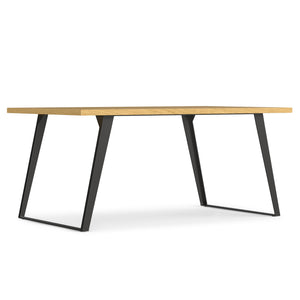 English Elm Lowry Dining Table - Modern Industrial Design With Durable Oak-Veneer Top & Tapered Iron Legs B136P266899