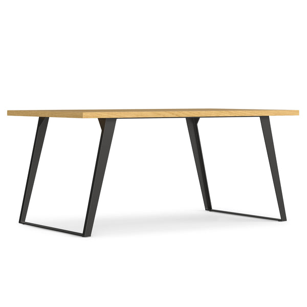 English Elm Lowry Dining Table - Modern Industrial Design With Durable Oak-Veneer Top & Tapered Iron Legs B136P266899
