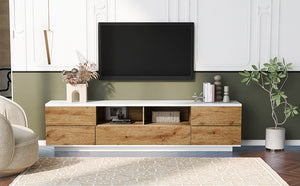 English Elm Modern Tv Stand For Up To 80" Tvs - Sleek Media Console With Multi-Functional Storage & Cable Management WF313575AAP