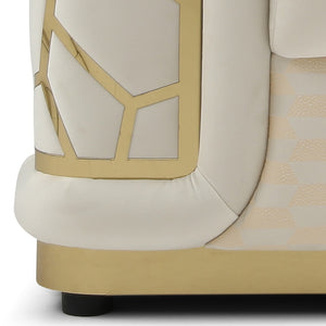 English Elm Talia Art Deco Accent Chair Hardwood Frame Structured Back Geometric Living Room Ivory B078P301558