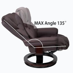 English Elm Swivel Faux Leather Manual Recliner with Ottoman Ergonomic Lounge Chair for Living Room W1622P460963