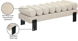 Akeela Beige Linen Textured Fabric Bench 160Beige Meridian Furniture