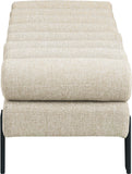 Akeela Beige Linen Textured Fabric Bench 160Beige Meridian Furniture