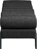 Akeela Black Linen Textured Fabric Bench 160Black Meridian Furniture