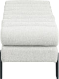 Akeela Cream Linen Textured Fabric Bench 160Cream Meridian Furniture