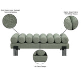 Akeela Green Linen Textured Fabric Bench 160Green Meridian Furniture