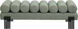 Akeela Green Linen Textured Fabric Bench 160Green Meridian Furniture