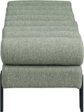 Akeela Green Linen Textured Fabric Bench 160Green Meridian Furniture