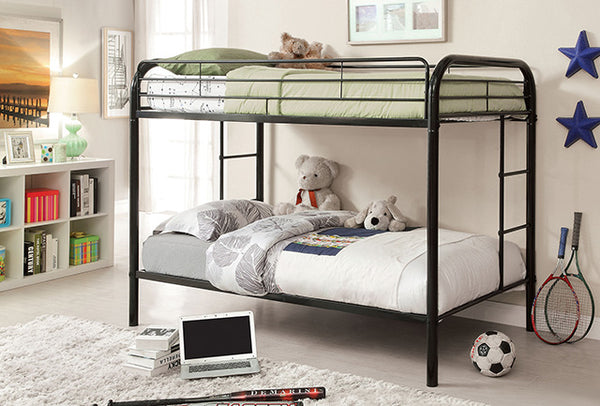 English Elm Contemporary Twin-Over-Twin Bunk Bed with Pull-Out Trundle and Built-In Ladder for Space-Saving Rooms Black 86 L x 21 W x 7 H B2741P353754