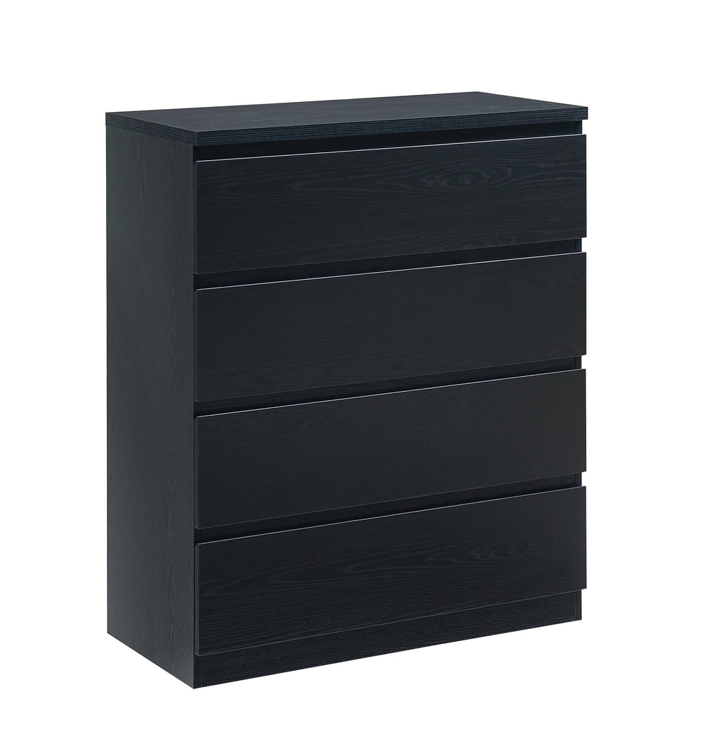 English Elm 4 Drawer Dresser Modern Black 31.5" Handle-Free Chest - 4 Spacious Drawers, Sleek Durable Storage Organizer W3151P288870