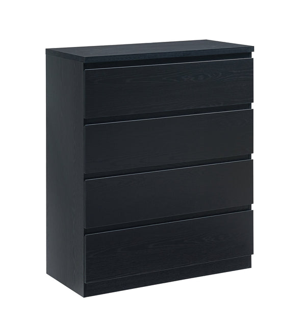 English Elm 4 Drawer Dresser Modern Black 31.5" Handle-Free Chest - 4 Spacious Drawers, Sleek Durable Storage Organizer W3151P288870