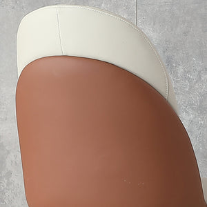 English Elm Dining Velvet Dining Chair Set of 2 with Ergonomic Arc Back, PU Leather, Wooden Legs, Modern Style Beige+Brown W2699P216823