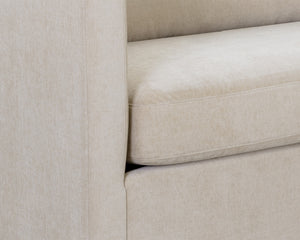 Sunpan Leander Sofa: Luxurious Comfort with Modern Design, Ample Padding, and Elegant Curves for Your Home Danny Cream