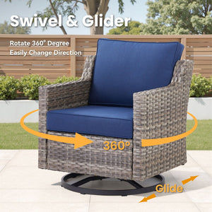 English Elm 73.2" Outdoor Handwoven Rattan 3 Seat Sofa with Olefin Cushions for Porch or Patio T3773P416345