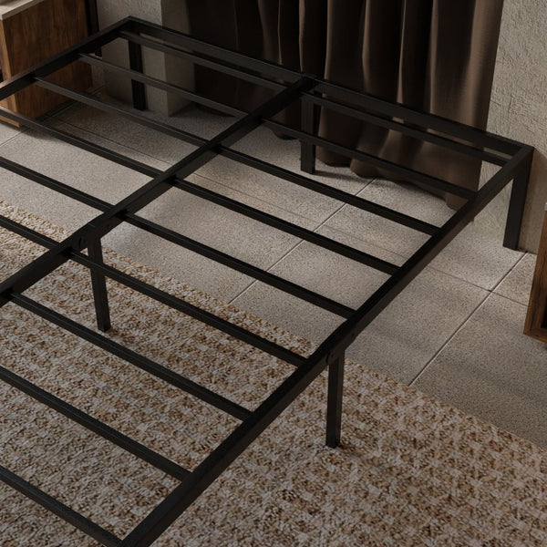 English Elm Modern Steel Twin Xl Platform Bed Base with Under Storage and No Box Spring Needed B337P335239