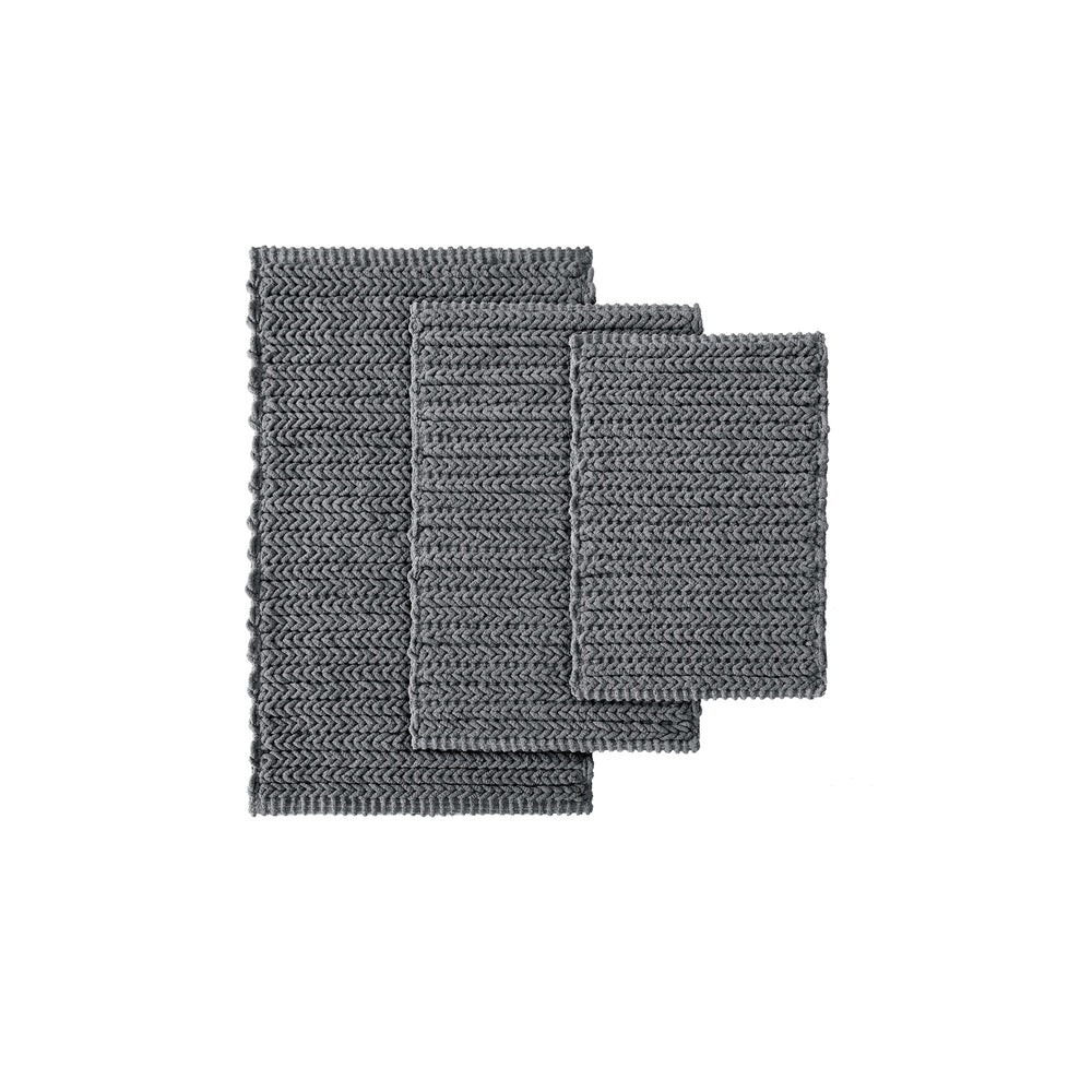 JLA Home Madison Park - 100% Cotton chenille chain-stitch bath rug — plush, OEKO-TEX certified, quick-dry, non-slip comfort Charcoal MP72-5830