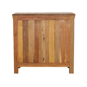 English Elm Lynden Reclaimed Wood Accent Cabinet with 4 Drawers, Rustic Acacia & Teak Finish, Ornate Metal Pulls B062P353466