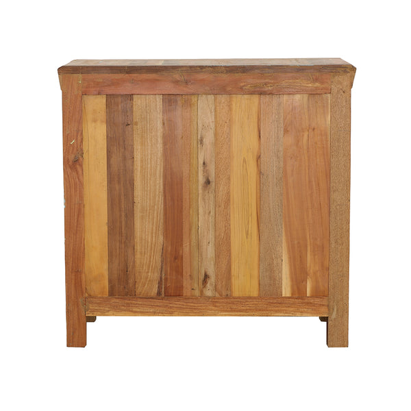 English Elm Lynden Reclaimed Wood Accent Cabinet with 4 Drawers, Rustic Acacia & Teak Finish, Ornate Metal Pulls B062P353466