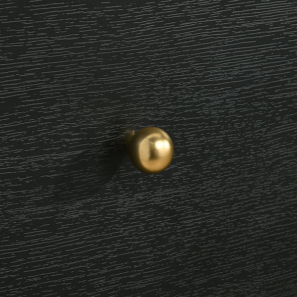 English Elm Burton Black 5-Drawer Chest of Drawers with Rounded Corners, Brass Knobs & Deep Storage Appeal B062P375417