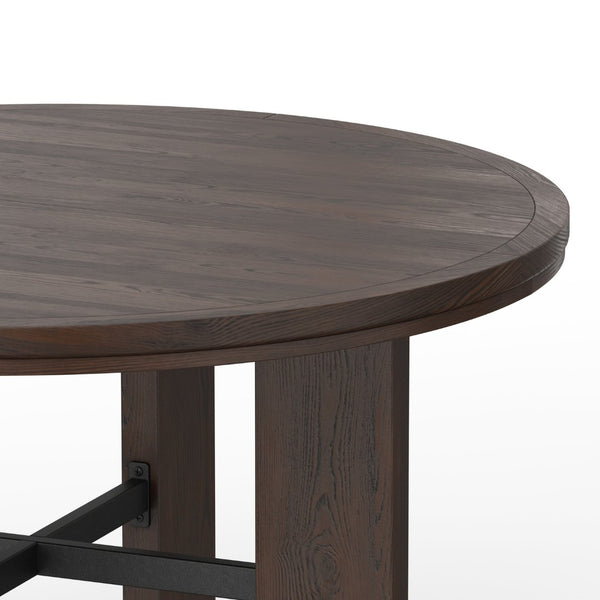 English Elm Gorman Round Walnut Game Dining Table with Reversible Top and Scandinavian Legs B050P412220