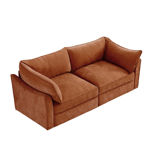 English Elm 2 Seater Sofa With Chic Crescent Armrests, Hidden Storage Drawers, Perfect For Small Spaces! W3041S00202
