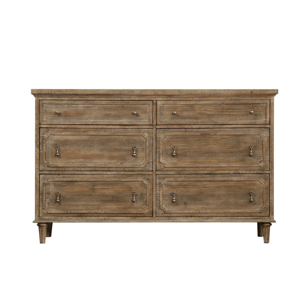 English Elm 6-drawer Reclaimed Pine Dresser Handcrafted with Cedar and Felt Lined Bedroom Storage B361P479669