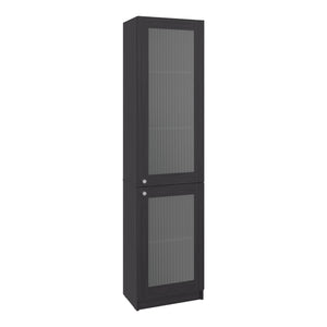 English Elm Surry Tall Bookcase with Fluted Doors Five Shelves Dark Wengue Modern Storage B097P481230