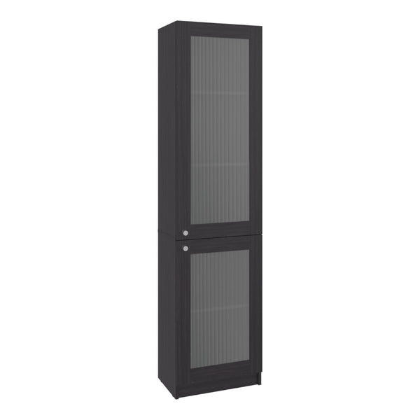 English Elm Surry Tall Bookcase with Fluted Doors Five Shelves Dark Wengue Modern Storage B097P481230