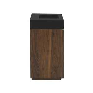 English Elm Galan Freestanding Bathroom Vanity Quartz Basin Fluted Wood Cabinet Modern Bath Walnut Brown W1865S00222