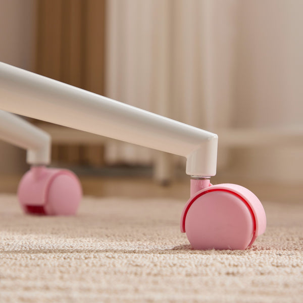 English Elm W26.4 Plush faux alpaca wide seat office chair with double cushion, 360° swivel, ergonomic chic design Pink W1143P369104