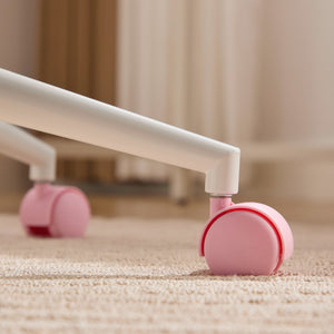 English Elm W26.4 Extra-Wide Faux Fur Office Chair with Metal Base, Ergonomic 360° Swivel, Adjustable Comfort Pink W1143P369104