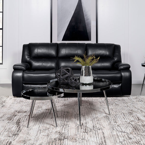 English Elm Elodie Motion Reclining Sofa In Black Faux Leather – Modern Comfort With Dual Recliners & Chic Design B062P354074
