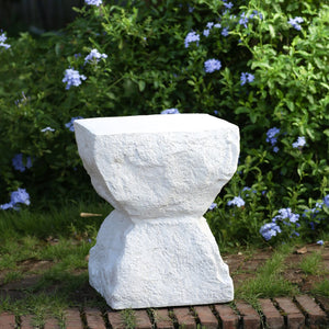 English Elm Christopher Knight Home® - Cleo Modern Minimalist MGO Side Table White — Weatherproof, Eco-Friendly Cubic Accent for Patio/Home N775P300875W