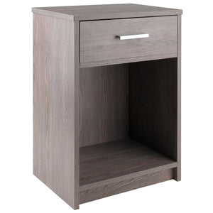 Winsome Wood Rennick Accent Table - Stylish Ash Gray Nightstand With Drawer & Open Shelf For Home & Office Use Ash Gray Composite Wood ,Metal 16115-winsome-wood