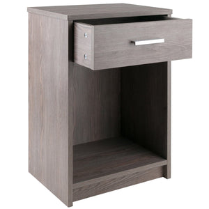 Winsome Wood Rennick Accent Table - Stylish Ash Gray Nightstand With Drawer & Open Shelf For Home & Office Use Ash Gray Composite Wood ,Metal 16115-winsome-wood