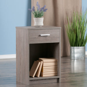Winsome Wood Rennick Accent Table - Stylish Ash Gray Nightstand With Drawer & Open Shelf For Home & Office Use Ash Gray Composite Wood ,Metal 16115-winsome-wood