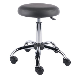 Winsome Wood Clyde Adjustable Cushion Seat Swivel Stool - Charcoal Faux Leather & Chrome For Versatile Mobility Charcoal ,Chrome Polyurethane ,Metal 16126-winsome-wood