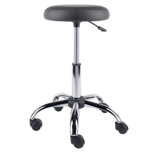 Winsome Wood Clyde Adjustable Cushion Seat Swivel Stool - Charcoal Faux Leather & Chrome For Versatile Mobility Charcoal ,Chrome Polyurethane ,Metal 16126-winsome-wood