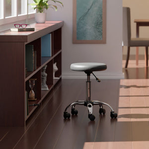 Winsome Wood Clyde Adjustable Cushion Seat Swivel Stool - Charcoal Faux Leather & Chrome For Versatile Mobility Charcoal ,Chrome Polyurethane ,Metal 16126-winsome-wood