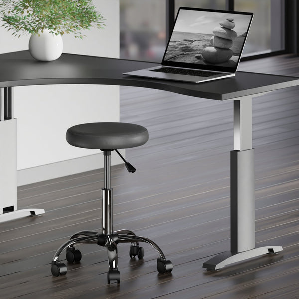 Winsome Wood Clyde Adjustable Cushion Seat Swivel Stool - Charcoal Faux Leather & Chrome For Versatile Mobility Charcoal ,Chrome Polyurethane ,Metal 16126-winsome-wood