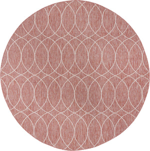 Unique Loom Outdoor Trellis Gitter Machine Made Trellis Rug Rust Red, Ivory 10' 0" x 10' 0"