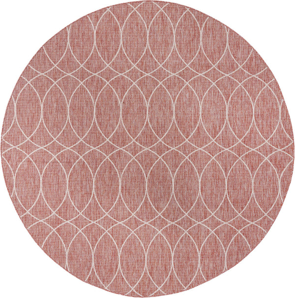 Unique Loom Outdoor Trellis Gitter Machine Made Trellis Rug Rust Red, Ivory 10' 0" x 10' 0"