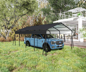 English Elm Metal Carport 12x20 Galvanized Steel Canopy Heavy Duty Outdoor Garage Shelter Kit W1598S00018