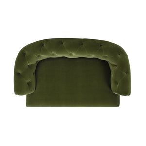 English Elm Kiki 36.5" Chesterfield Dog Sofa Bed, Medium, Olive Green Performance Velvet