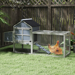 English Elm Outdoor Pinewood Hen House with Nesting Box Run Ramp and Waterproof Asphalt Roof W2181P356236