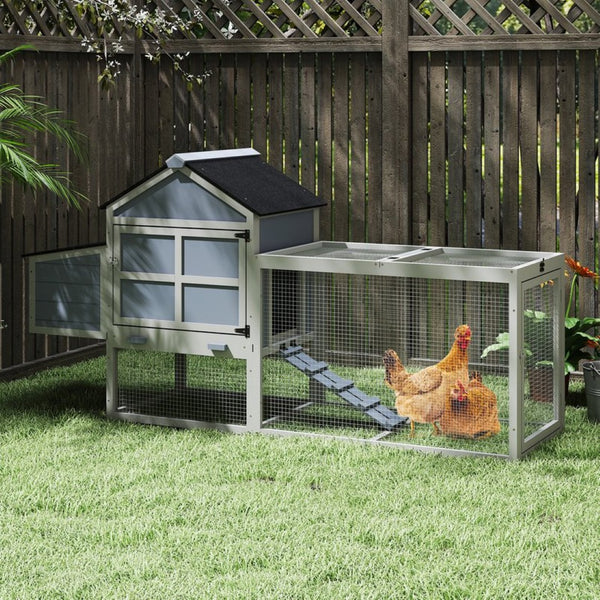 English Elm Outdoor Pinewood Hen House with Nesting Box Run Ramp and Waterproof Asphalt Roof W2181P356236