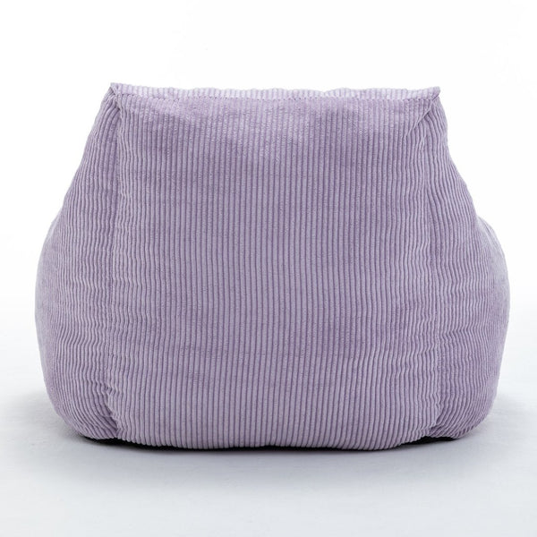 English Elm Giant Corduroy Bean Bag Sofa with Armrests Foam Filled Cozy Adult Lounge Chair Gray,Purple W2200P442803