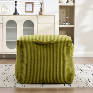 English Elm Big Corduroy Lounger Bean Bag with Ottoman Memory Foam Fill for Living Room Olive W395P435351